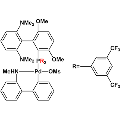 甲磺酸{2-双[3,5-二(三氟甲基)苯基膦基]-3,6-二甲氧基-2′,6′-双(二甲氨基)-联苯基}(2′-甲氨基-1,1′-联苯-2-基)钯(II)